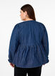 Stripete denimbluse med knyting foran, Blå, Model image number 2