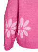 Strikket bluse med blomster, Raspberry Rose Comb, Packshot image number 3
