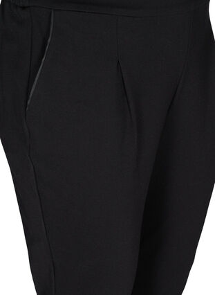 Cropped ensfargede bukser, Black, Packshot image number 2