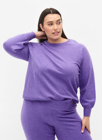 Melert strikkegenser, Purple Opulence Mel, Model