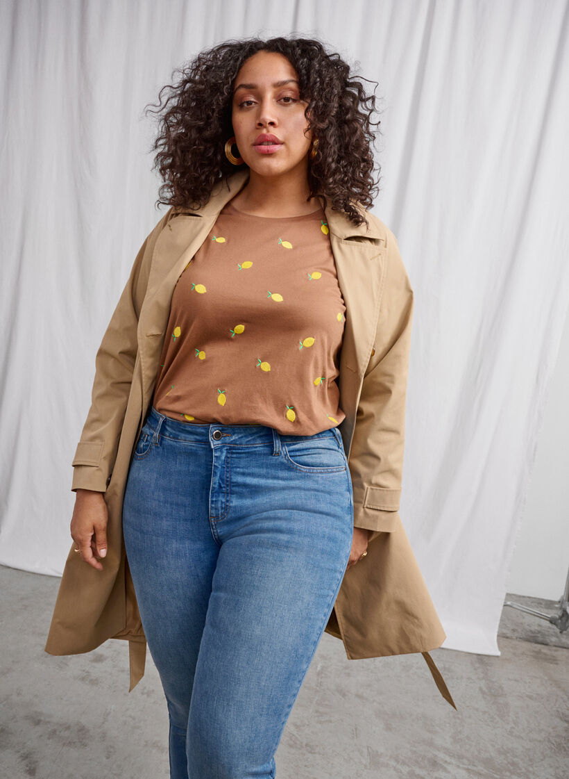 T-skjorte i økologisk bomull med hjerter, Coca M. Lemon Emb., Image image number 0