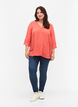 Bluse i viskose med knapper og V-hals, Deep Sea Coral, Model image number 2