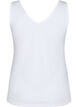 Basic top i ribbet materiale med V-utskjæring, Bright White, Packshot image number 1