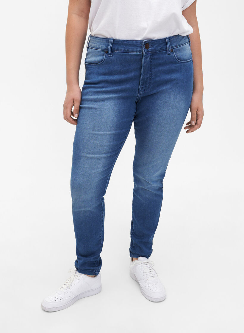 Viona jeans med normal midje, Blå, Model image number 2