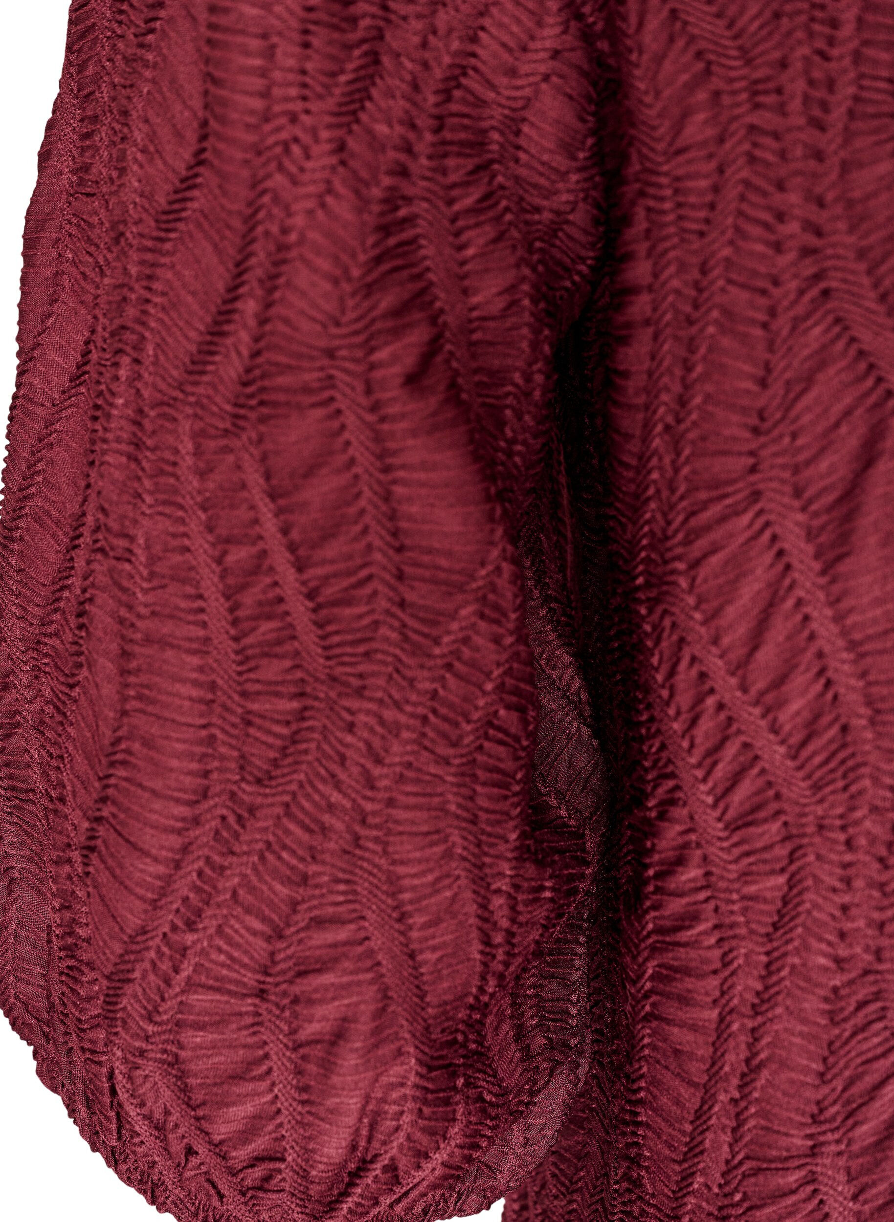 ZizziBluse med tekstur og 3/4 ermer, R&oslash;d, Packshot image number 3