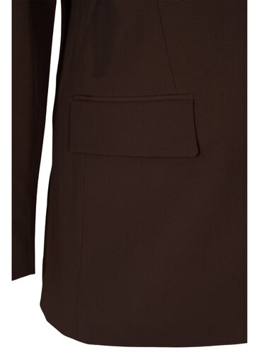 Klassisk blazer med lommer, Coffee Bean, Packshot image number 3