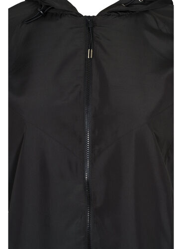 Justerbar kort jakke med hette, Black, Packshot image number 2