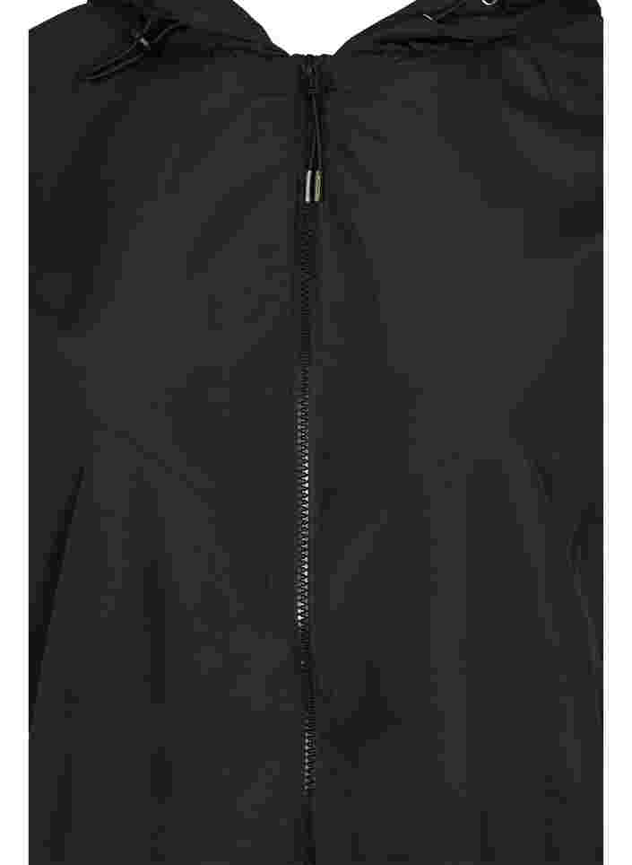 Justerbar kort jakke med hette, Black, Packshot image number 2