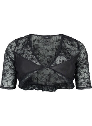Kort blondetopp, Black, Packshot image number 0
