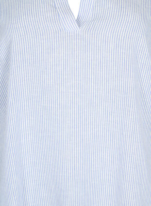 Kjole med V-hals og krage, Blue Stripe, Packshot image number 2