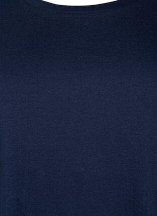 T-skjorte i bomull med broderi anglaise, Navy Blazer, Packshot image number 2