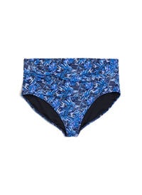 Høytlivs bikinitruse med mønster, Blå Høytlivs bikinitruse med mønster