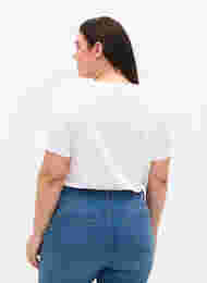 T-skjorte i bomull med rund hals og trykk, Bright White W. Love, Model