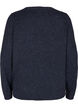 Kort melert strikket cardigan med knappelukking, Night Sky Mel., Packshot image number 1