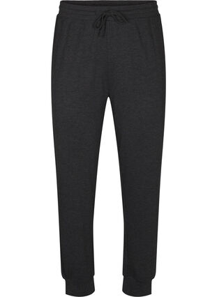 Zizzi Jerseybukse med høy midje, Dark Grey Melange, Packshot image number 0