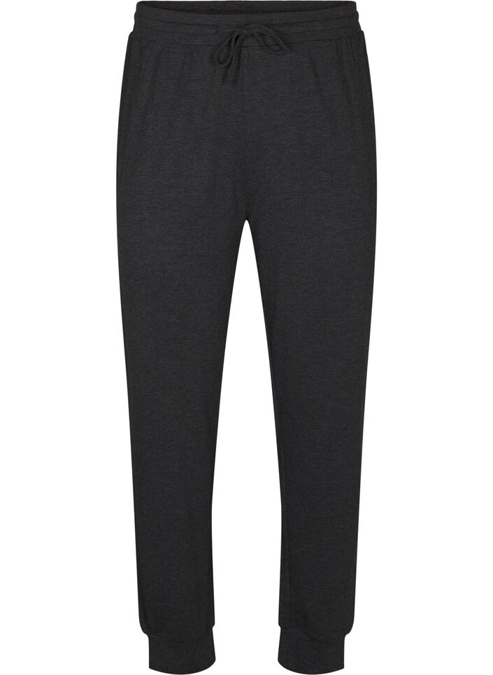 Jerseybukse med høy midje, Dark Grey Melange, Packshot image number 0