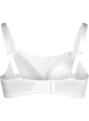 Zizzi Formpresset bøyle-BH med blonder detaljer, Hvit, Packshot image number 1
