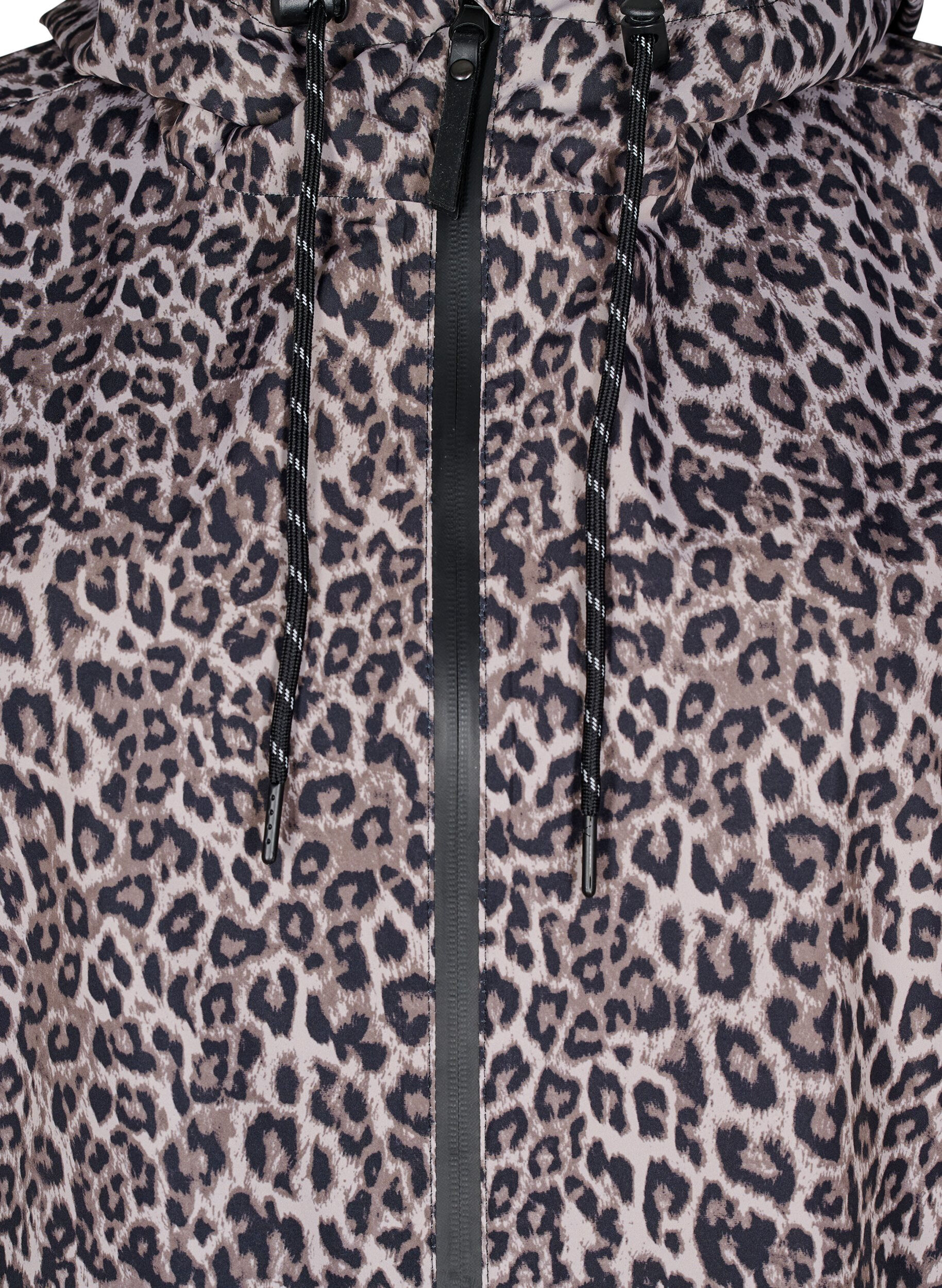 Zizzi Regnjakke med lommer og hette, Brun, Packshot image number 2