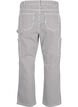 Stripete cargojeans med rett passform, Black White Stripe, Packshot image number 1
