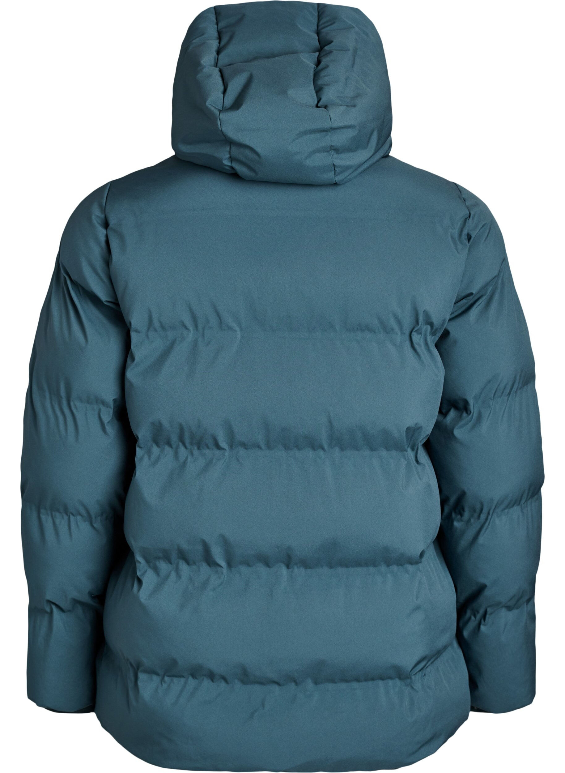 ZizziKort pufferjakke med avtagbar hette, Gr&oslash;nn, Packshot image number 1