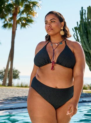 Zizzi Triangelbikini med glitter, , Model