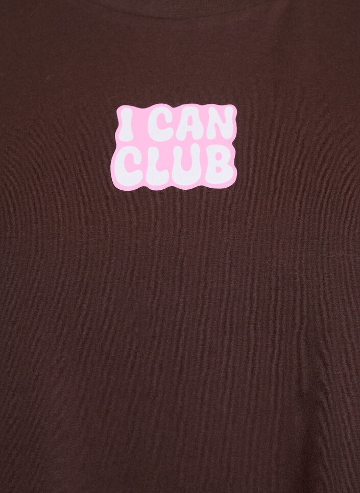 Sporty t-skjorte i økologisk bomull, Brun, Packshot image number 2