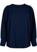 Langermet bluse med tekstur, Navy Blazer, Packshot image number 0