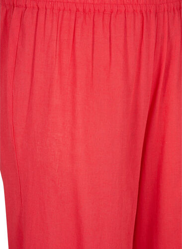 Bukser av bomullsmiks med lin i 7/8-lengde, Hibiscus, Packshot image number 2