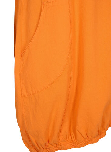 Kortermet kjole i bomull, Orange Tiger, Packshot image number 3
