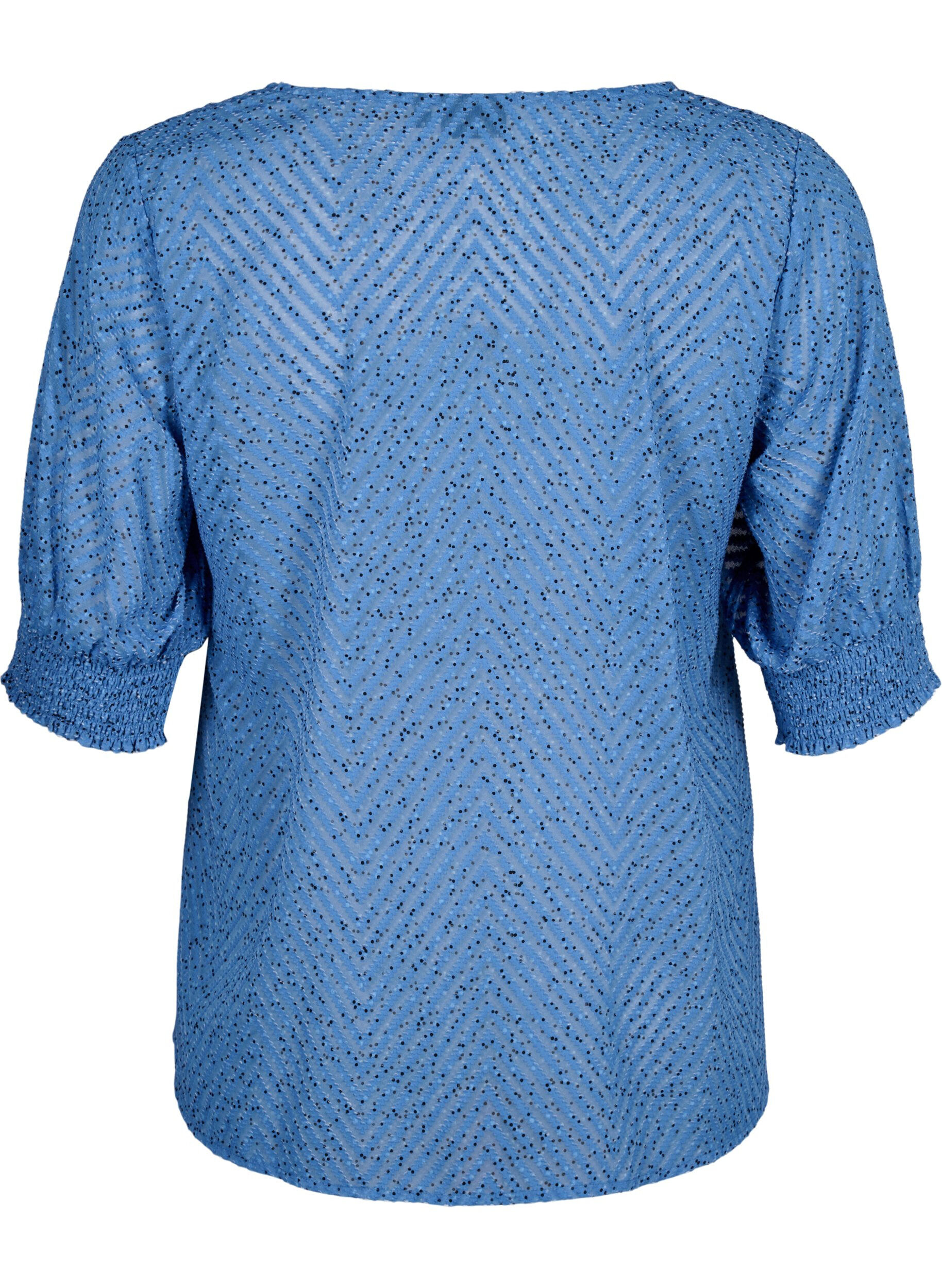 Zizzi Prikkete bluse med 1/2 ermer, Riverside Dot, Packshot image number 1