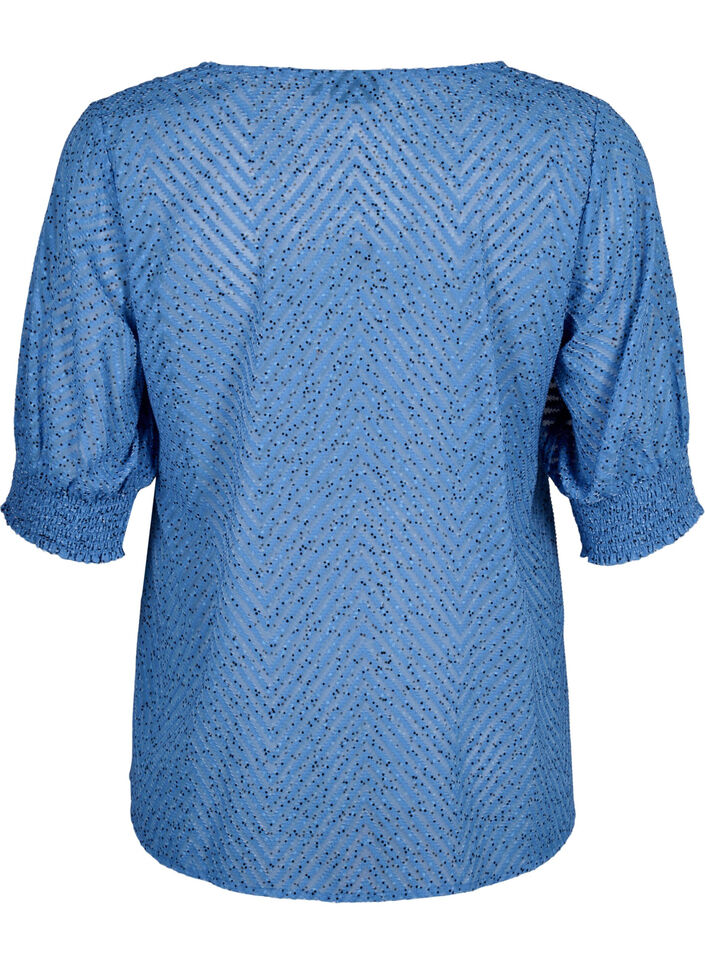 Prikkete bluse med 1/2 ermer, Riverside Dot, Packshot image number 1