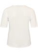 Mesh topp med korte ermer og rund hals, Vanilje, Packshot image number 1
