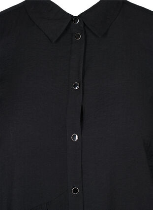 Ensfarget skjortekjole med A-form, Black, Packshot image number 2