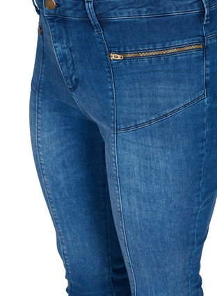 Dual core Amy jeans med høyt liv, Blue denim, Packshot image number 2