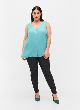 Viskosetopp med knapper, Aqua Sea, Model image number 2