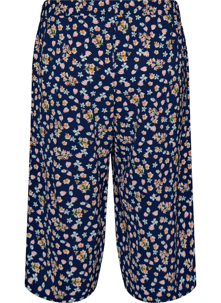 Culottebukser med m&oslash;nster, Bl&aring;, Packshot image number 1