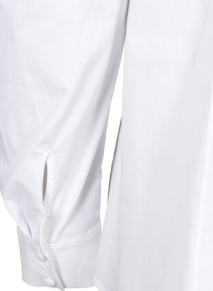 Bomullsskjorte med puffermer, Bright White, Packshot image number 3