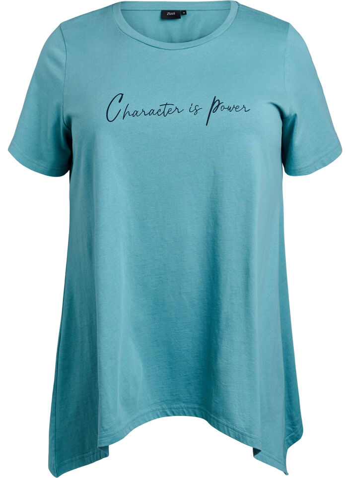 T-skjorte med rund hals og A-linje form, Grønn, Packshot image number 0