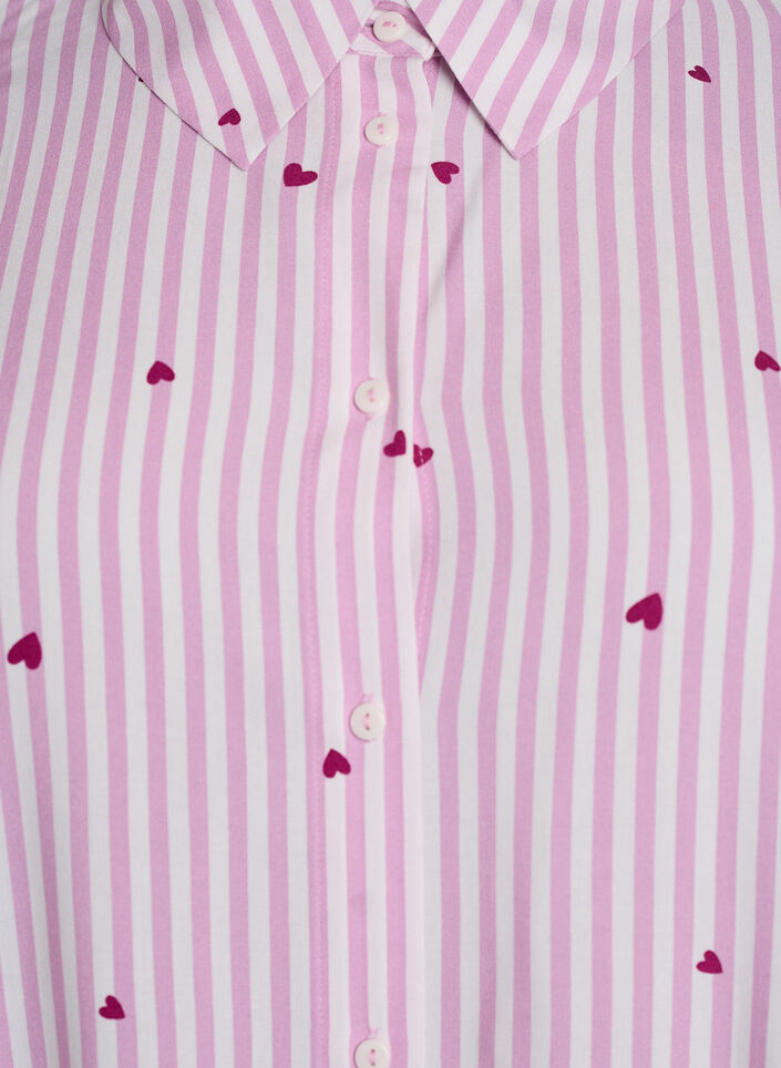 Nattkjole med striper og hjerter, Rosa, Packshot image number 2