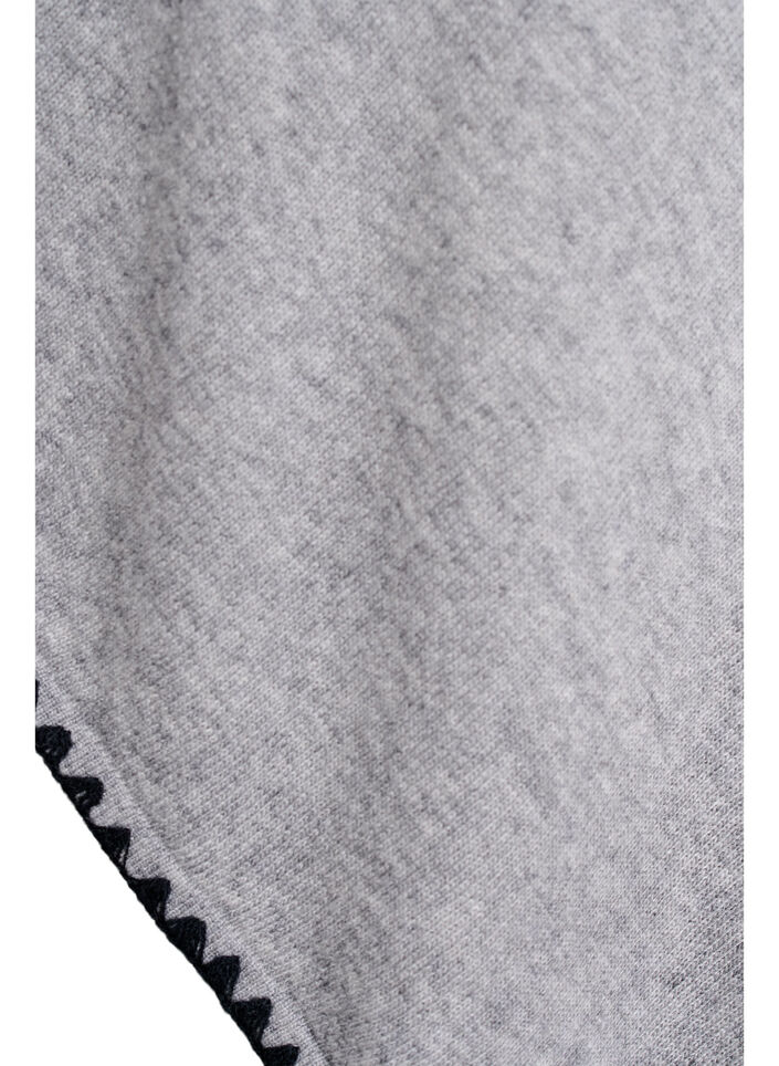 Finstrikket poncho, Light Grey Melange, Packshot
