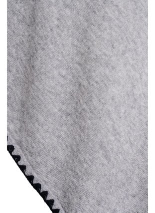 Zizzi Finstrikket poncho, Light Grey Melange, Packshot image number 3
