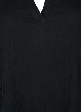 Kortermet kjole i 100 % bomull, Black, Packshot image number 2