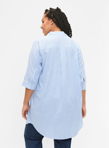 Lang, stripete skjorte med trekvartlange ermer, Marina W. Stripe, Model image number 1