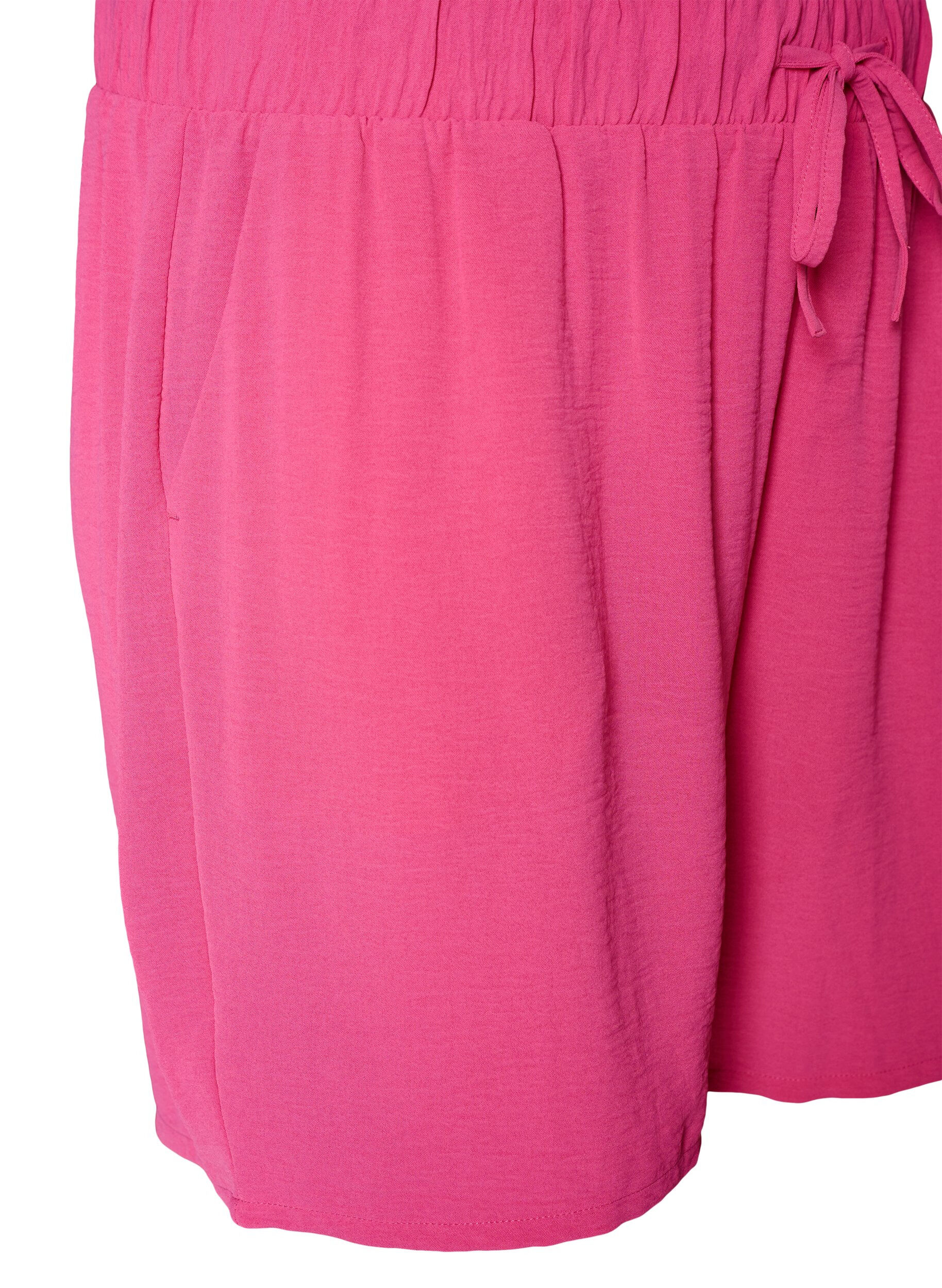 ZizziShorts med lommer og elastisk linning, Rosa, Packshot image number 2