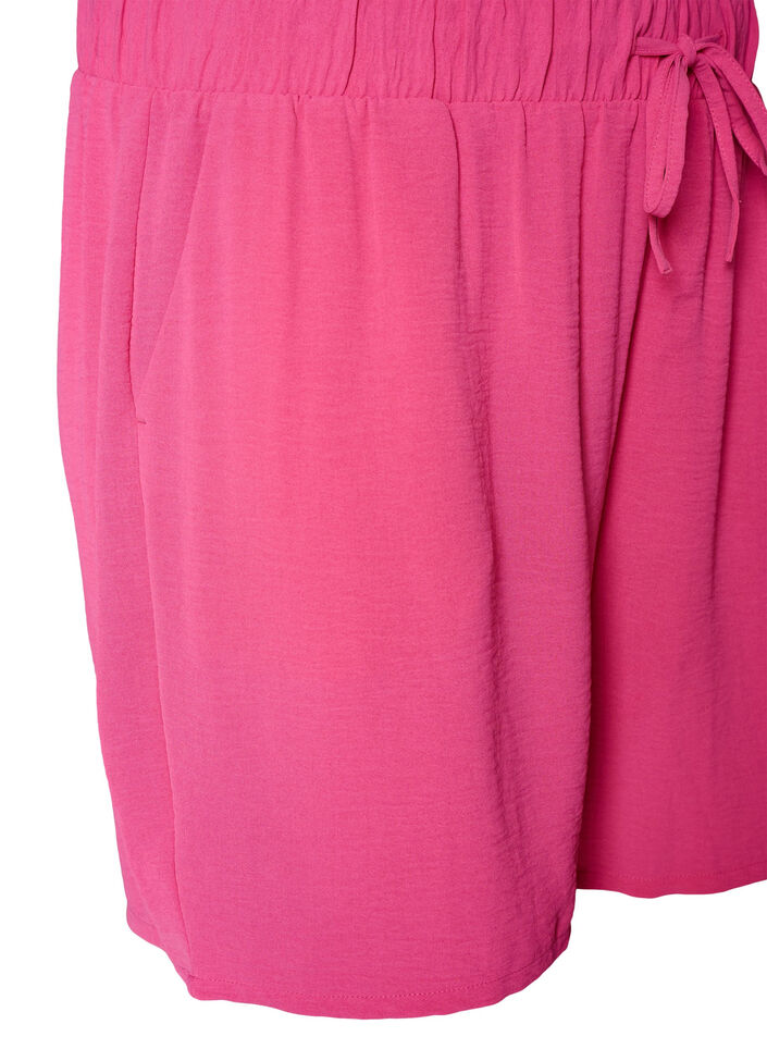 Shorts med lommer og elastisk linning, Rosa, Packshot image number 2