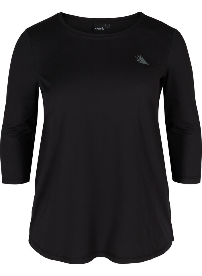 Treningsgenser med 3/4-ermer, Black, Packshot