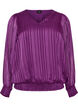 Stripete bluse med ballongfasong, Lilla, Packshot image number 0