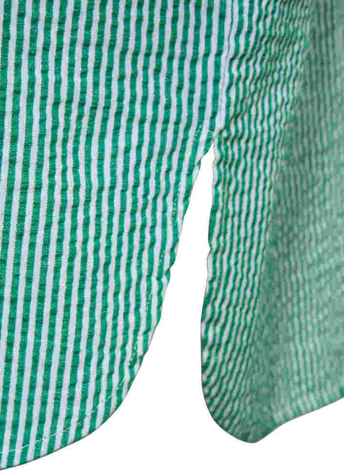 Stripete skjorte i bomull med 3/4-ermer, Jolly Green Stripe, Packshot image number 3