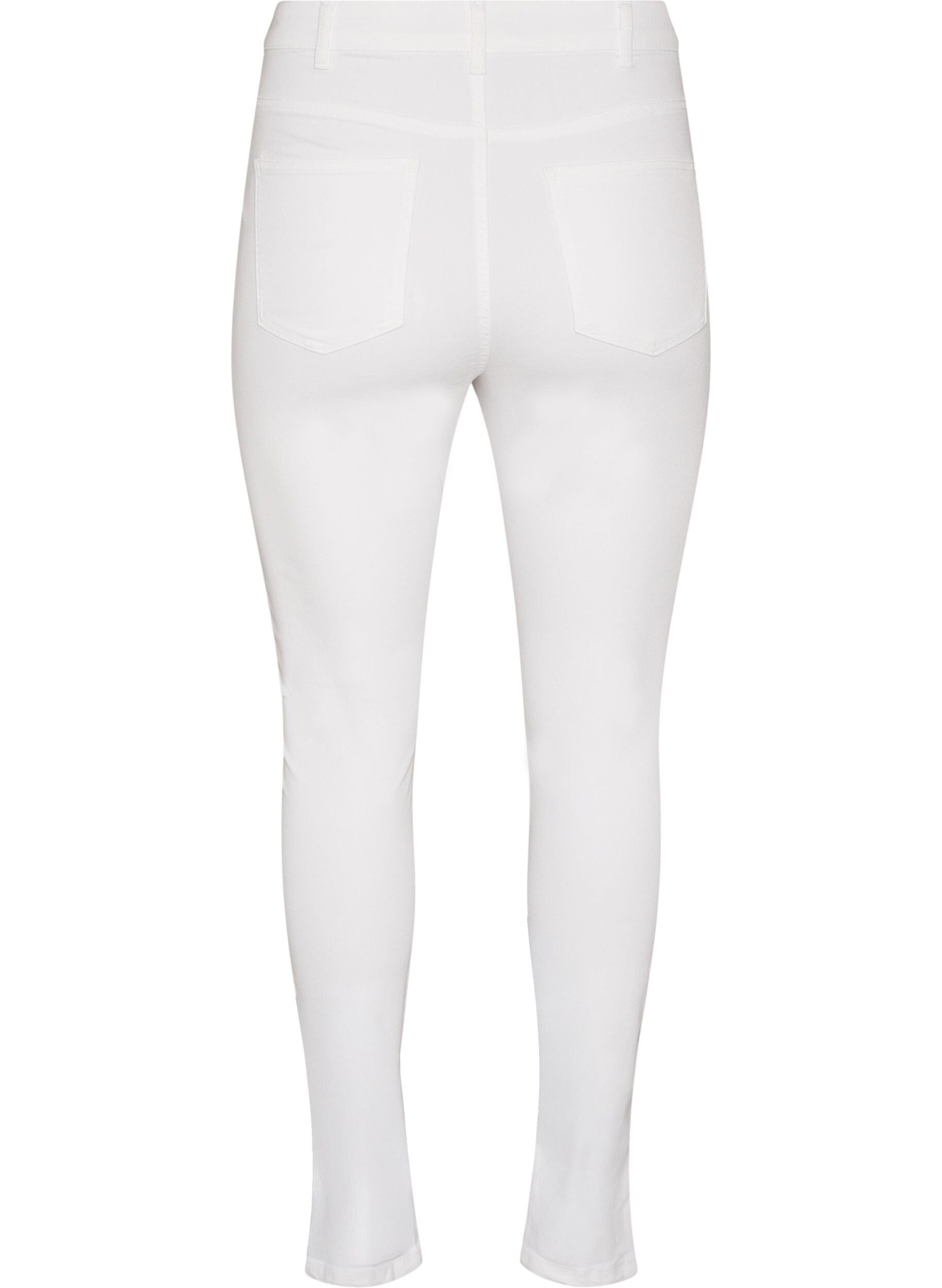 ZizziAmy super slim fit jeans med h&oslash;yt liv, Hvit, Packshot image number 1