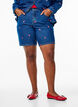 Dongerishorts med broderte jordbær, Blå, Model image number 2